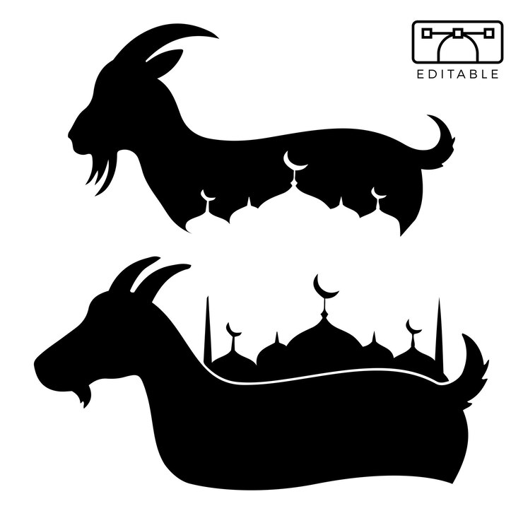 La silueta de la cabra de Eid ul Adah