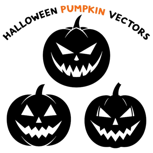 Silueta de calabaza de Halloween en diseño vectorial negro