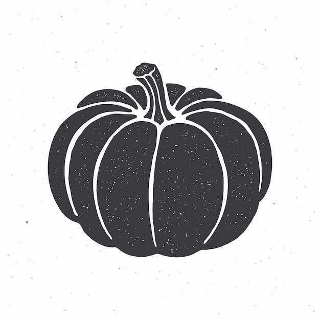 Vector silueta de calabaza con tallo ilustración vectorial símbolo de halloween y festival de octubre