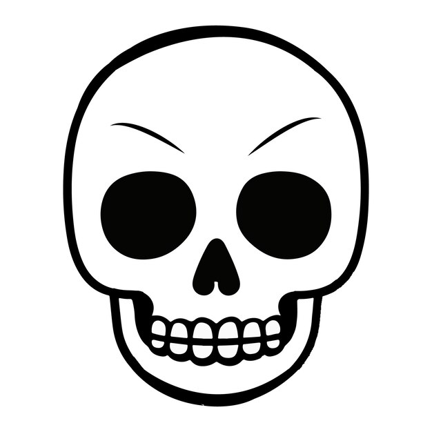 Silueta de calavera de halloween dibujada a mano