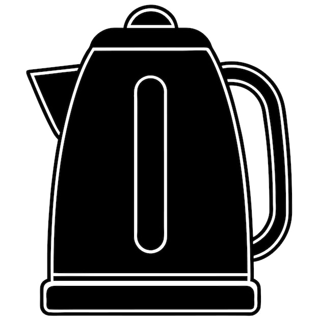 Silueta de calderas eléctricas en fondo blanco Icono de electrodomésticos de cocina modernos