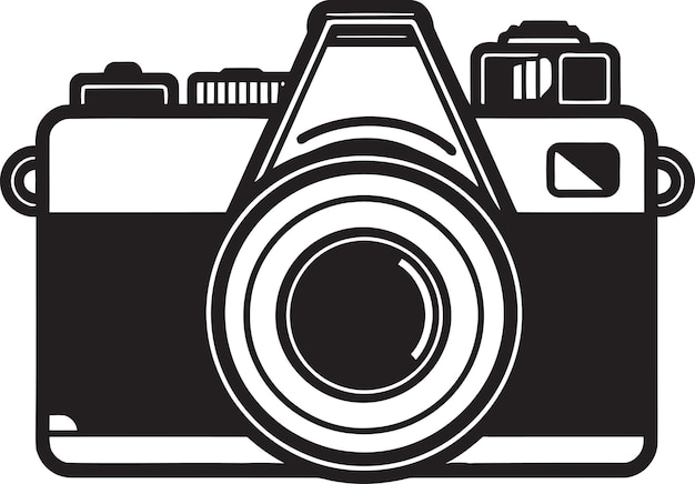 Silueta de cámara mínima Un logotipo versátil para profesionales creativos Icono de cámara en blanco y negro T