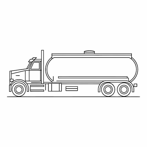 Silueta de camión cisterna para el transporte de combustible y petróleo