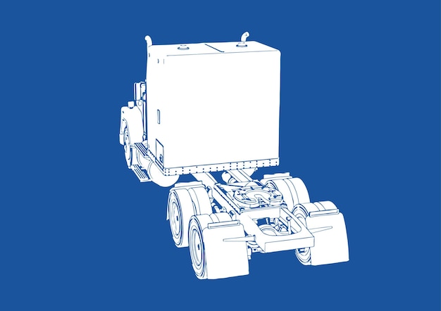 Silueta de camión sobre fondo azul vectorx9