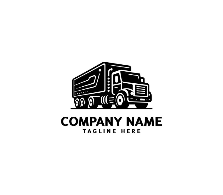 Silueta de camión vectorial logotipo abstracto Símbolo de la industria de entrega de mercancías Logotipo de la empresa de logística