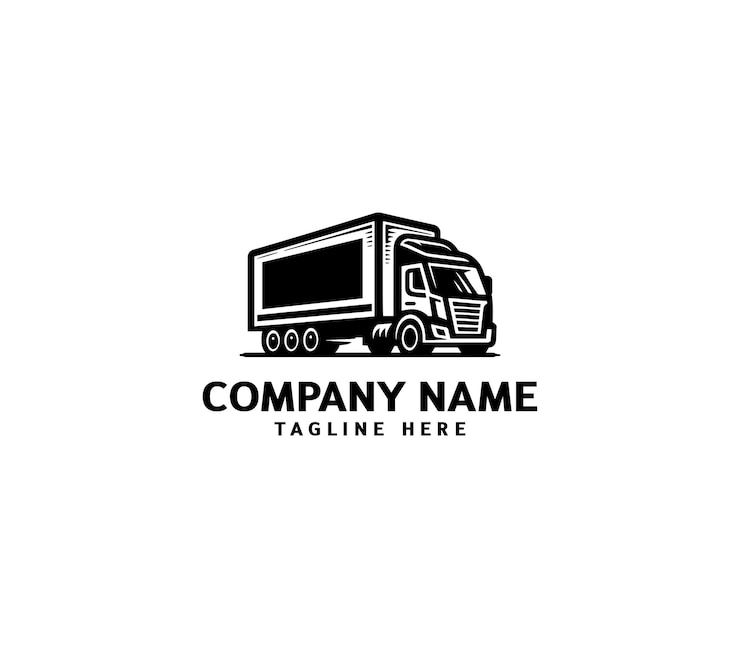 Silueta de camión vectorial logotipo abstracto Símbolo de la industria de entrega de mercancías Logotipo de la empresa de logística