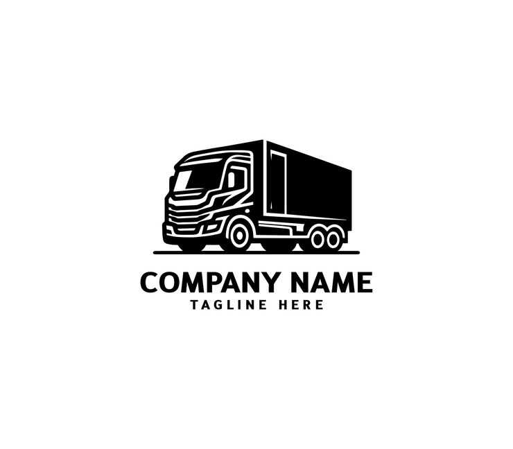 Silueta de camión vectorial logotipo abstracto Símbolo de la industria de entrega de mercancías Logotipo de la empresa de logística