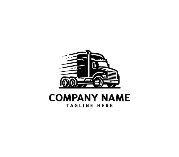 Silueta de camión vectorial logotipo abstracto Símbolo de la industria de entrega de mercancías Logotipo de la empresa de logística