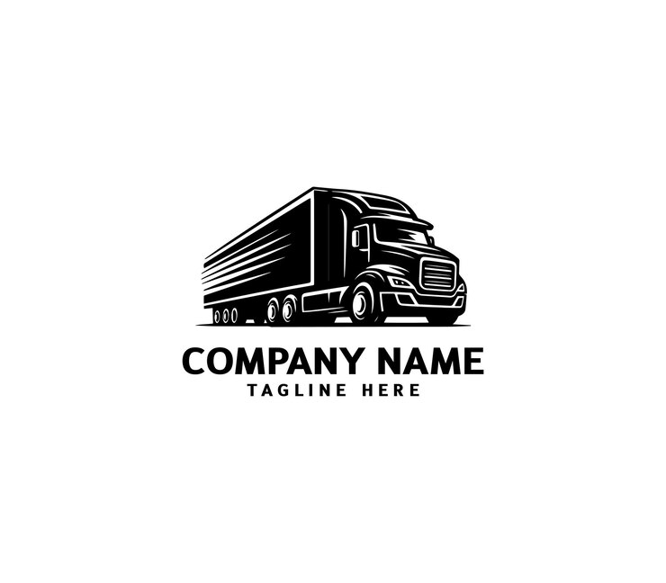 Silueta de camión vectorial logotipo abstracto Símbolo de la industria de entrega de mercancías Logotipo de la empresa de logística