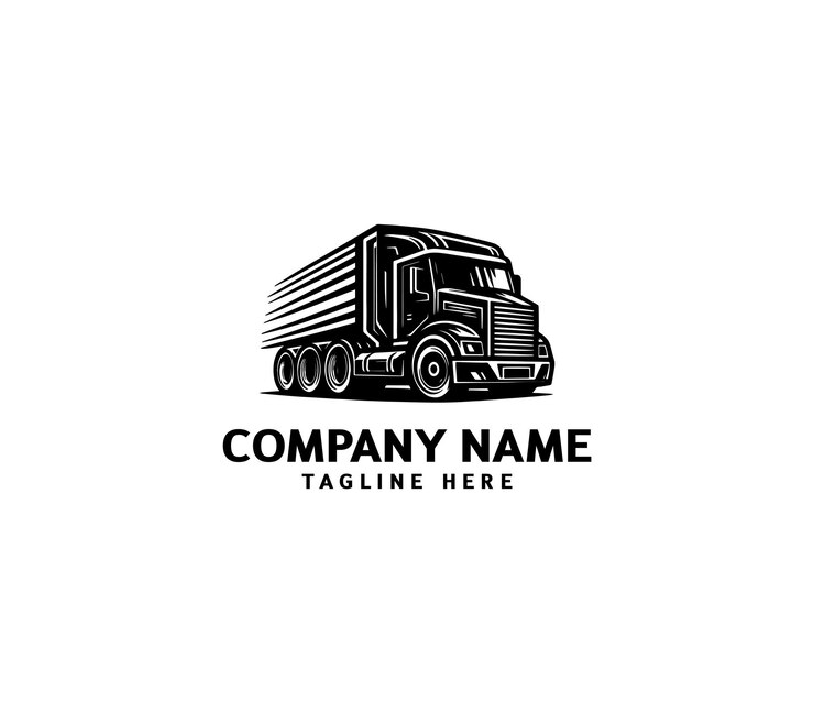 Silueta de camión vectorial logotipo abstracto Símbolo de la industria de entrega de mercancías Logotipo de la empresa de logística