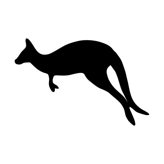 Vector silueta de un canguro de pie