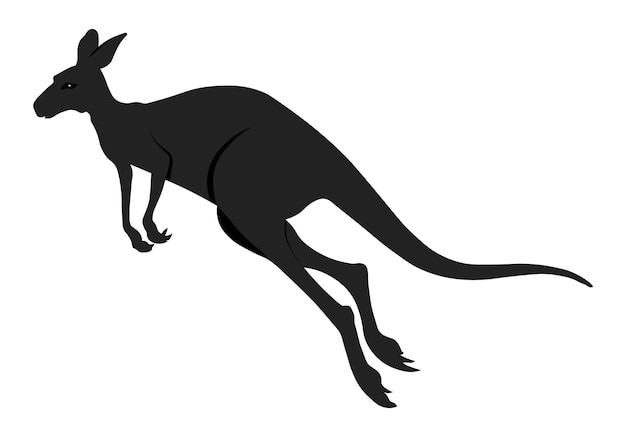 La silueta de un canguro que salta