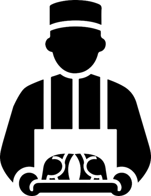 La silueta del carnicero cortando la carne icono vectorial del clipart símbolo color negro 7