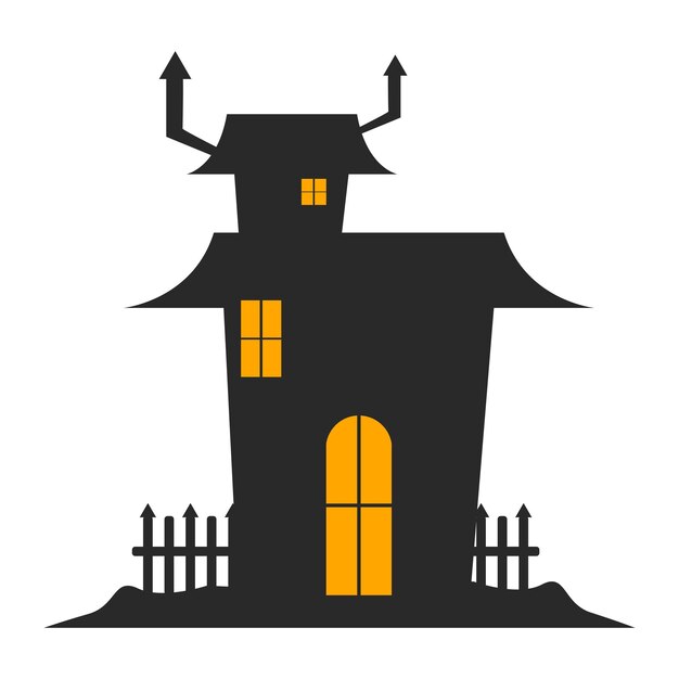 La silueta de la casa de Halloween