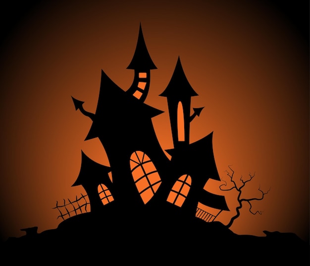 Silueta del castillo de Halloween