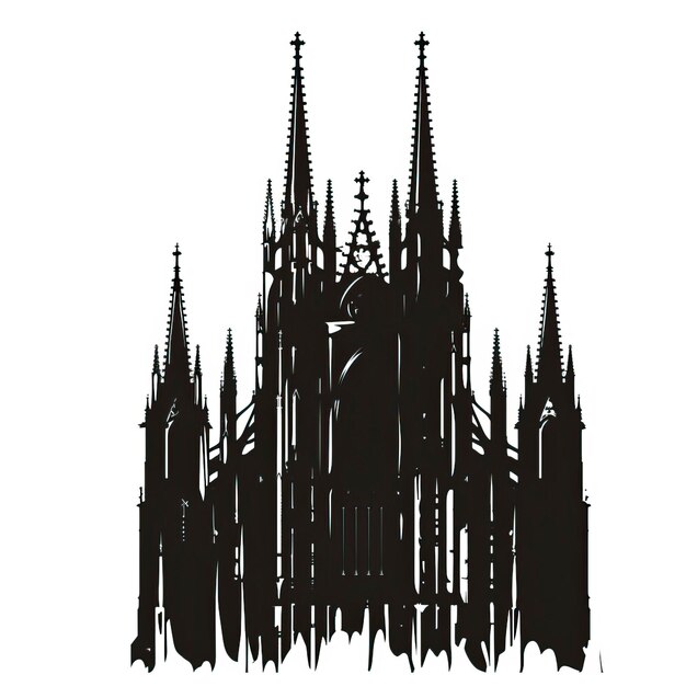 Silueta de la catedral aislada en fondo blanco