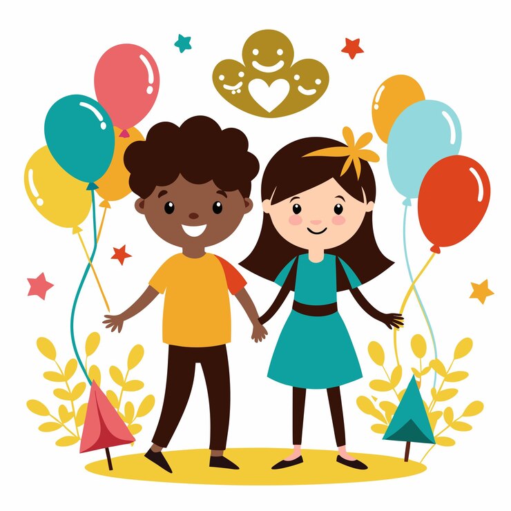 La silueta de la celebración del día de la amistad