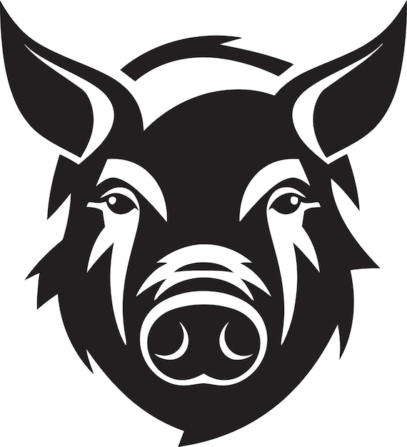 Vector silueta de cerdo moderno vector porcino sombreado