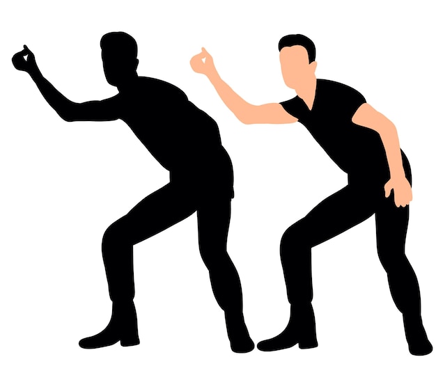 Silueta, de, un, chico bailando