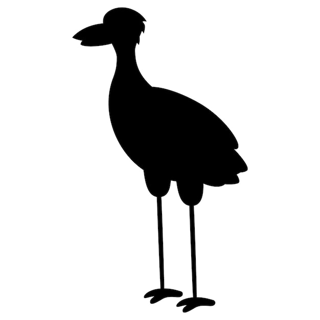 La silueta de la cigüeña de pie con gracia en los humedales
