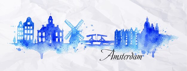 Silueta de la ciudad de Amsterdam