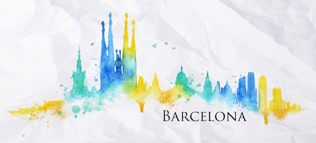 Vector silueta de la ciudad de barcelona