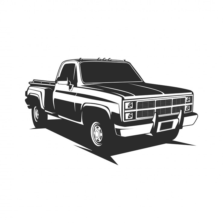 silueta de coche pickup clásico
