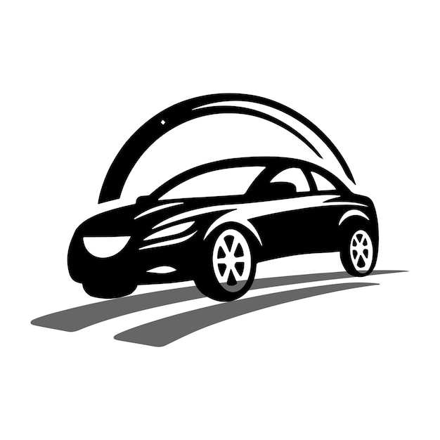 silueta de coche sobre fondo blanco