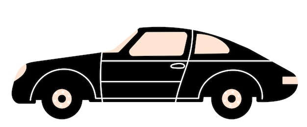 Silueta de coche en vector de fondo blanco