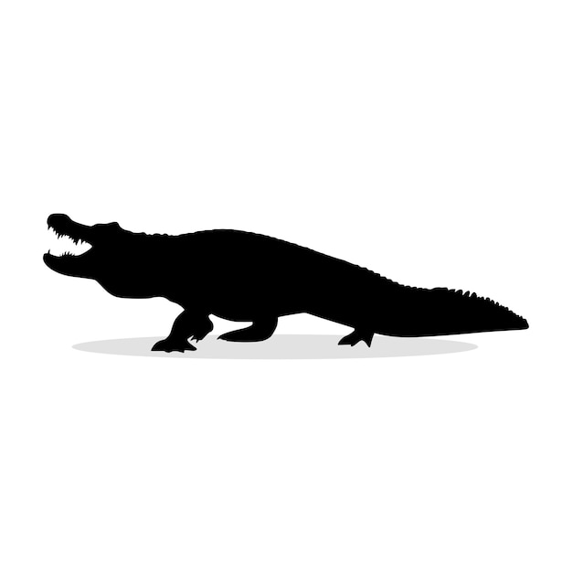 Silueta de cocodrilo lindo Cocodrilo vectorial Silueta lindo cocodrillo de dibujos animados