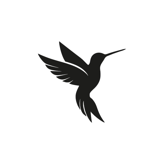 Silueta de un colibrí en vuelo Ilustración elegante de la naturaleza