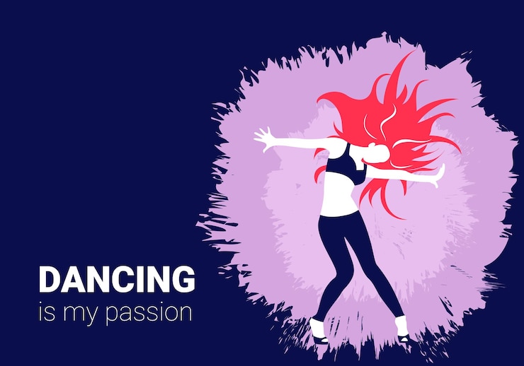 Vector silueta colorida de una bailarina danza moderna bailar es mi pasión ilustración vectorial