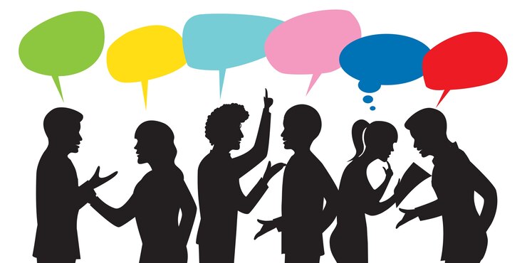 Vector silueta de comunicación empresarial