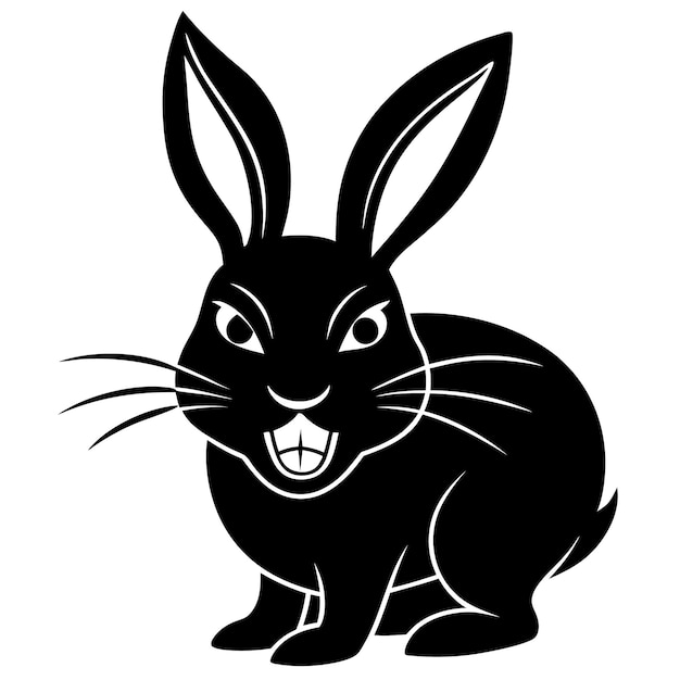 La silueta del conejo enojado