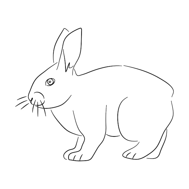 Silueta de un conejo hecho en estilo boceto Ilustración vectorial