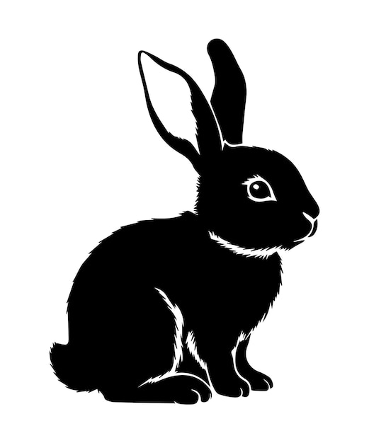 Silueta del conejo de Pascua Vector del día de Pascua feliz