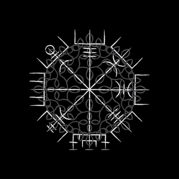 Silueta de contorno blanco verdadero de Vegvisir