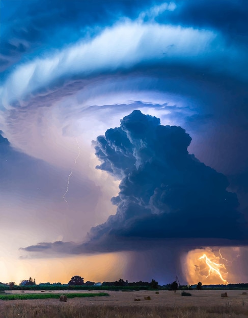 Silueta contra el cielo dramático oscuro y ominoso