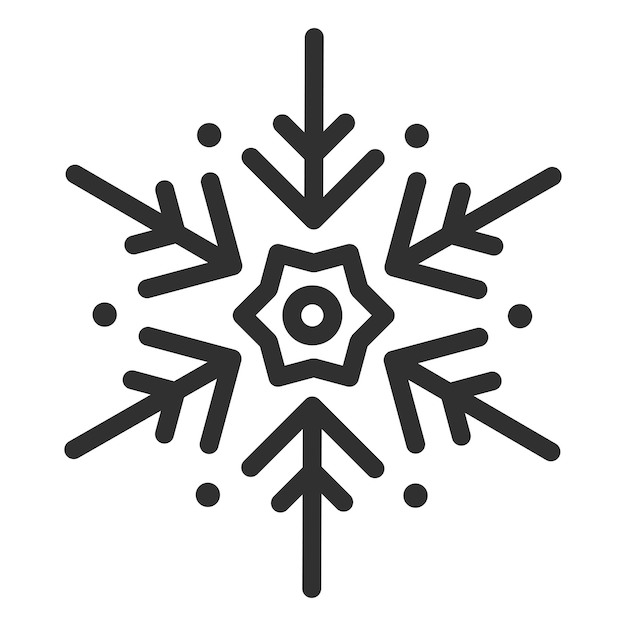 Silueta de copo de nieve aislada en el fondo blanco