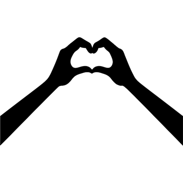 Silueta de corazón en forma de mano Un gráfico vectorial sencillo
