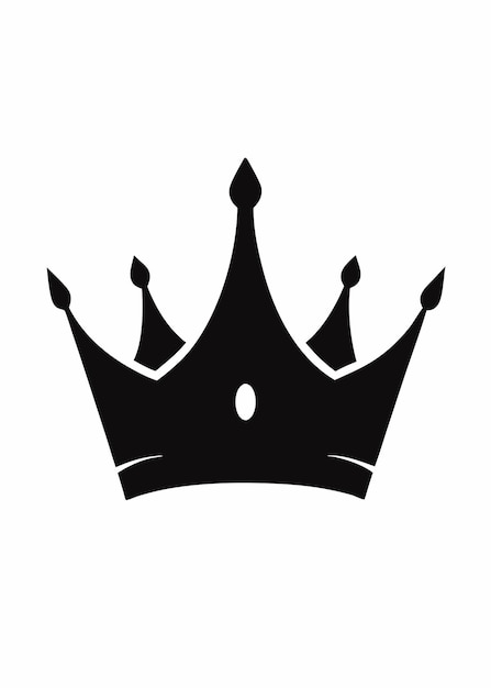 Silueta de corona negra sobre un fondo blanco