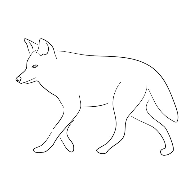 Silueta de un Coyote hecho en estilo boceto Ilustración vectorial