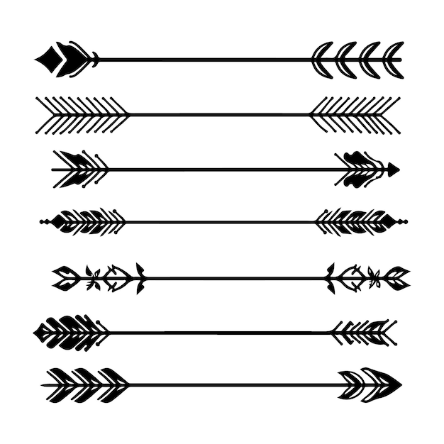 Silueta decorativa de flecha negra