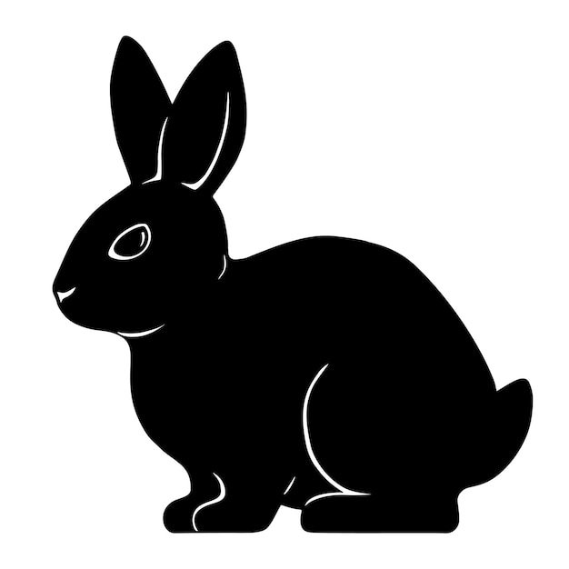 Vector una silueta dibujada de un conejo sentado ilustración gráfica vectorial