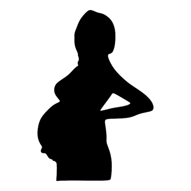 silueta en el dibujo artístico de la madre embarazada ilustración vectorial