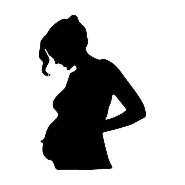 silueta en el dibujo artístico de la madre embarazada ilustración vectorial