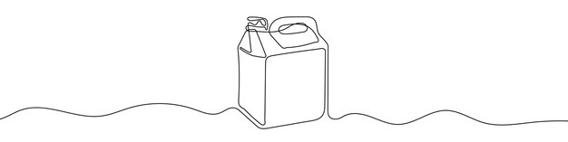 Silueta de dibujo de una línea continua del recipiente Icono lineal del recipiente