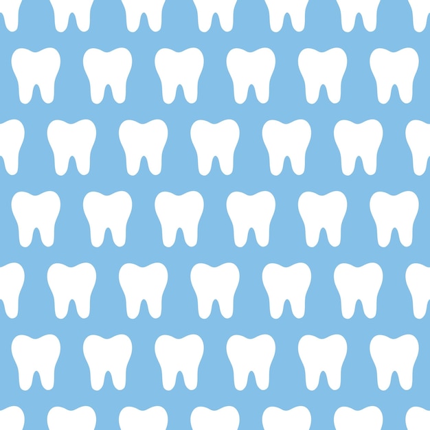 La silueta del diente patrón sin costuras estomatología dientes impresión de tela para uniforme médico medicina higiene bucal vector fondo decorativo