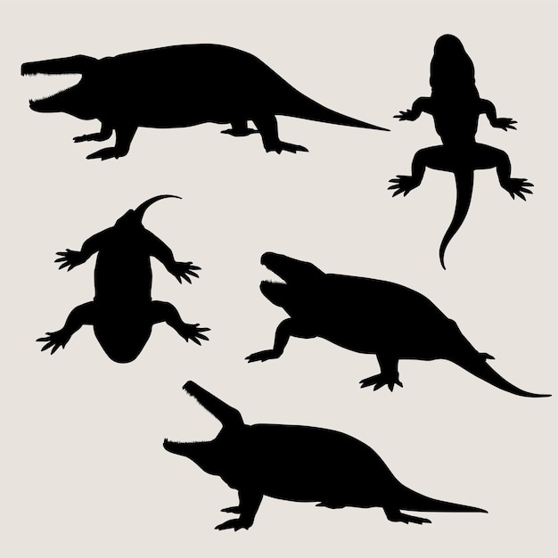 La silueta del dinosaurio Eryops