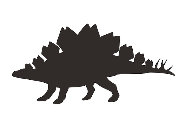 Silueta de dinosaurio estegosaurio vectorial aislada sobre fondo blanco